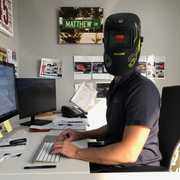 Auto-Darkening Welding Helmet in use