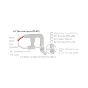 Pro Spot X-Adapter 45º Electrode - Upper in X-Adapter assembly