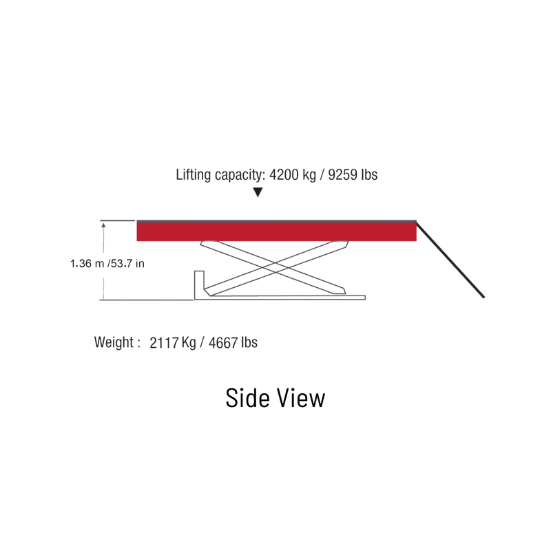 Celette Rhone L 4.2T Car Bench with Lift and 4 Mobile “C” Stands