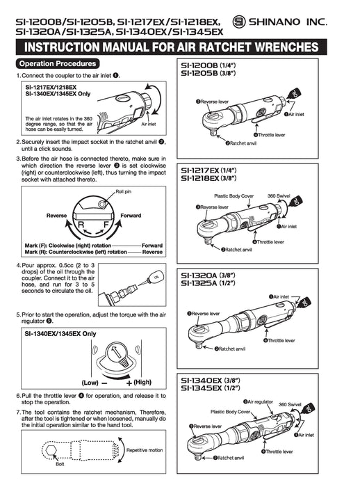 1/4" Sq. Drv. Ratchet Wrench | SI-1217EX