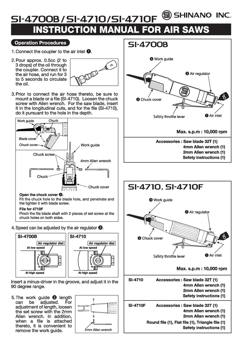 Entraînement de piston de scie à air | SI-4700B